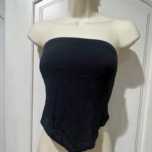 New Hollister Women’s Size Small Black  Strapless Cropped Smocked Bandana Top